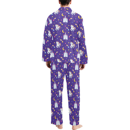 Unicorn Casttle Men's Long Pajama Set