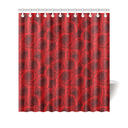 Rose Red Pattern Print Design RO04 Shower Curtain