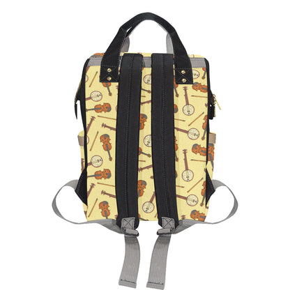 Banjo Violin Pattern Print Design 01 Diaper Bag Backpack