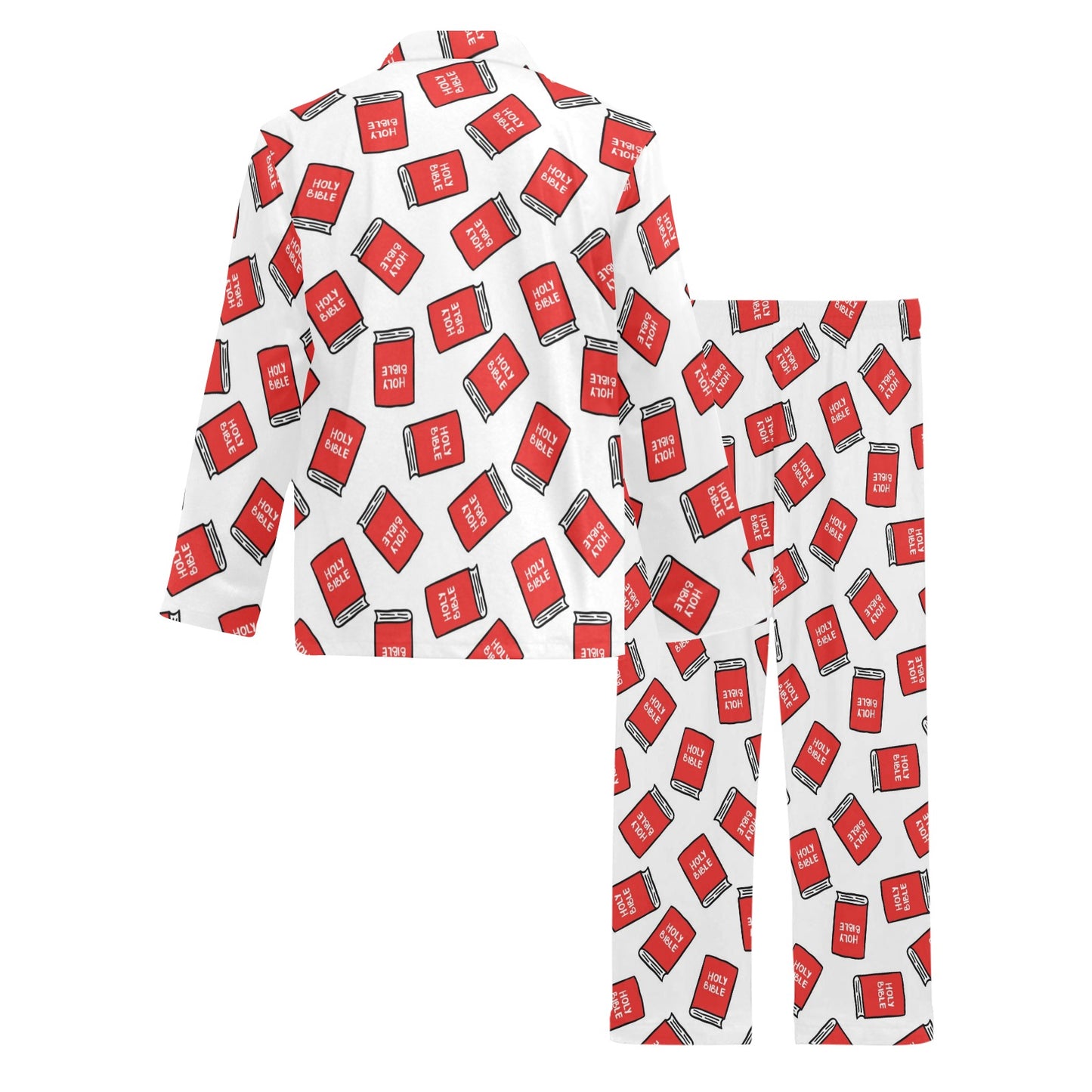 Bible Pattern Print Design 03 Men's Long Pajama Set