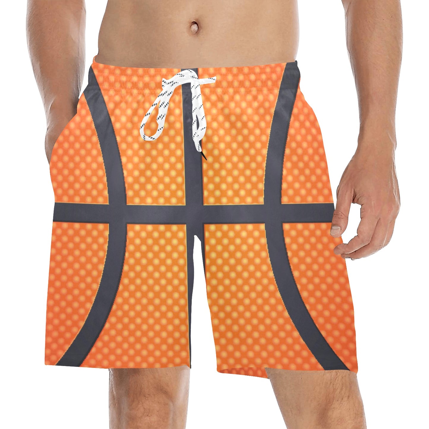 Basketball Texture Print Pattern Men's Swim Trunks Beach Shorts