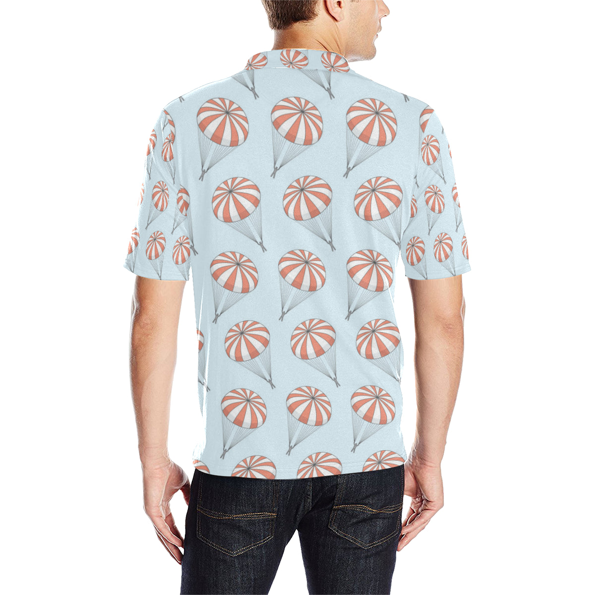 Skydiving Pattern Print Design 01 Men Polo Shirt