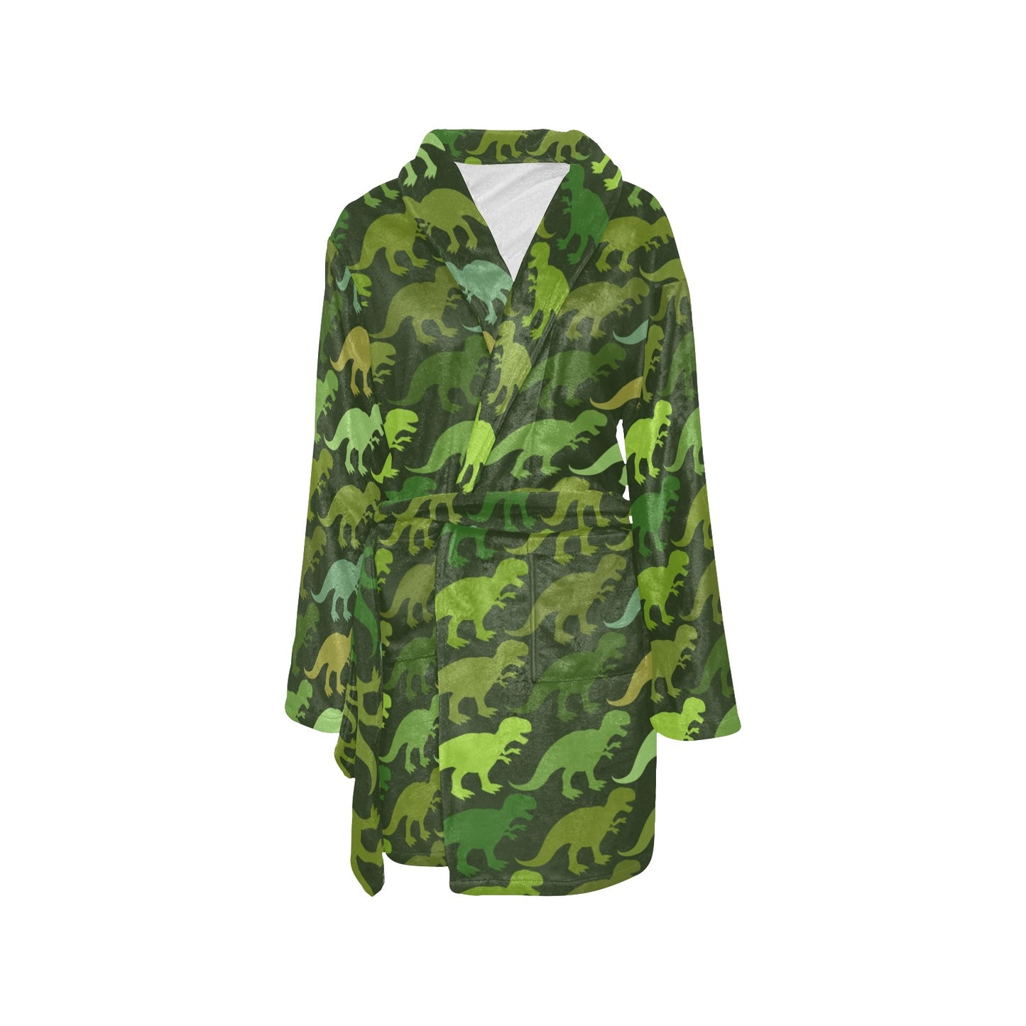 T Rex Pattern Print Design A03 Women's Fleece Robe