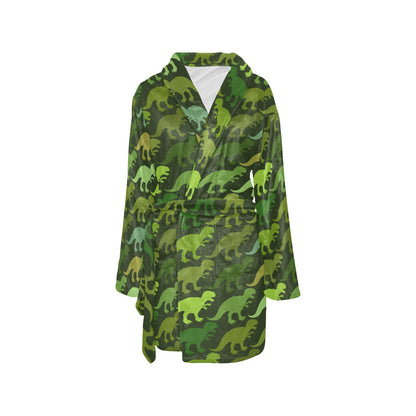 T Rex Pattern Print Design A03 Women's Fleece Robe