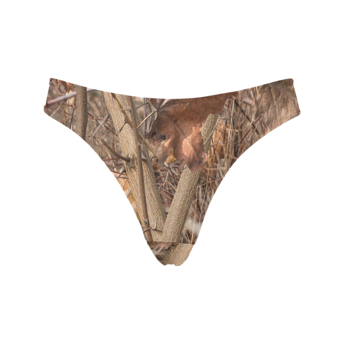 Camo Realistic Tree Forest Autumn Print Women's Thongs