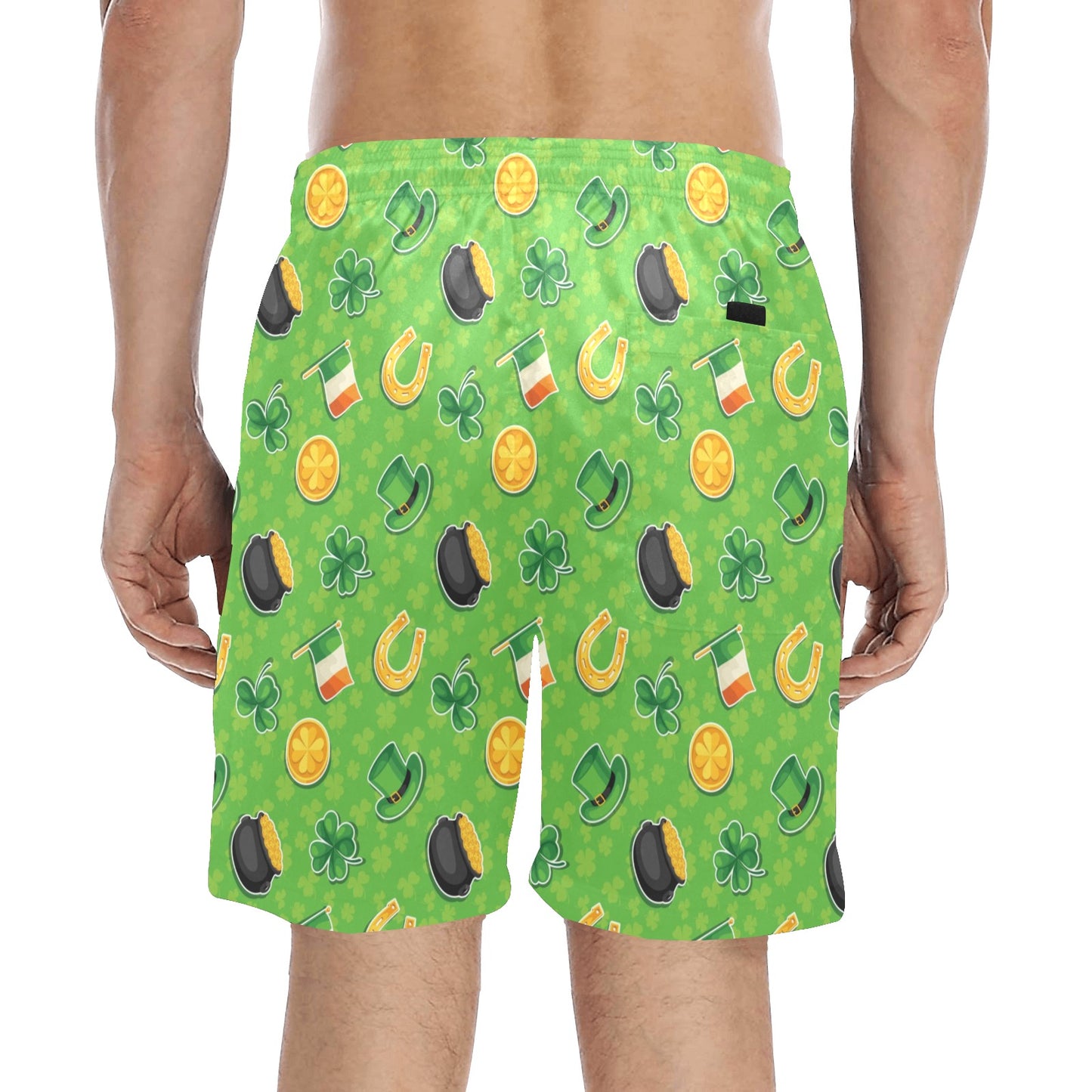 Shamrock Saint Patrick's Day Print Design LKS302 Men's Swim Trunks Beach Shorts