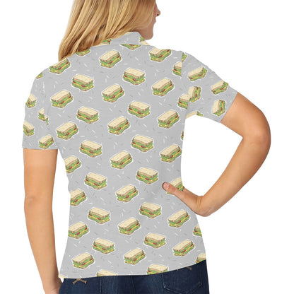 Sandwich Print Design LKS304 Women's Polo Shirt