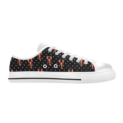 Lobster Print Design LKS401 Women's White Low Top Shoes