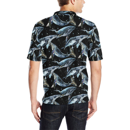 Humpback Whale Pattern Print Design 01 Men Polo Shirt