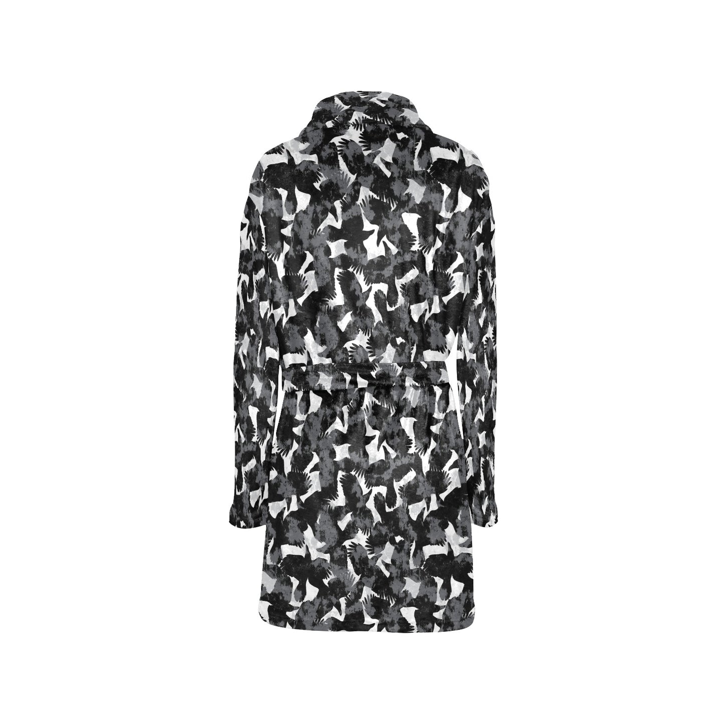 Crow Pattern Print Design 01 Women's Fleece Robe