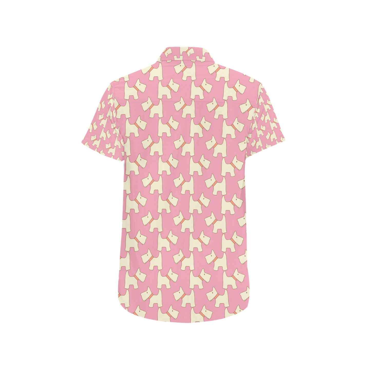 Scottish Terriers Print Design LKS306 Men Short Sleeve Button Up Shirt