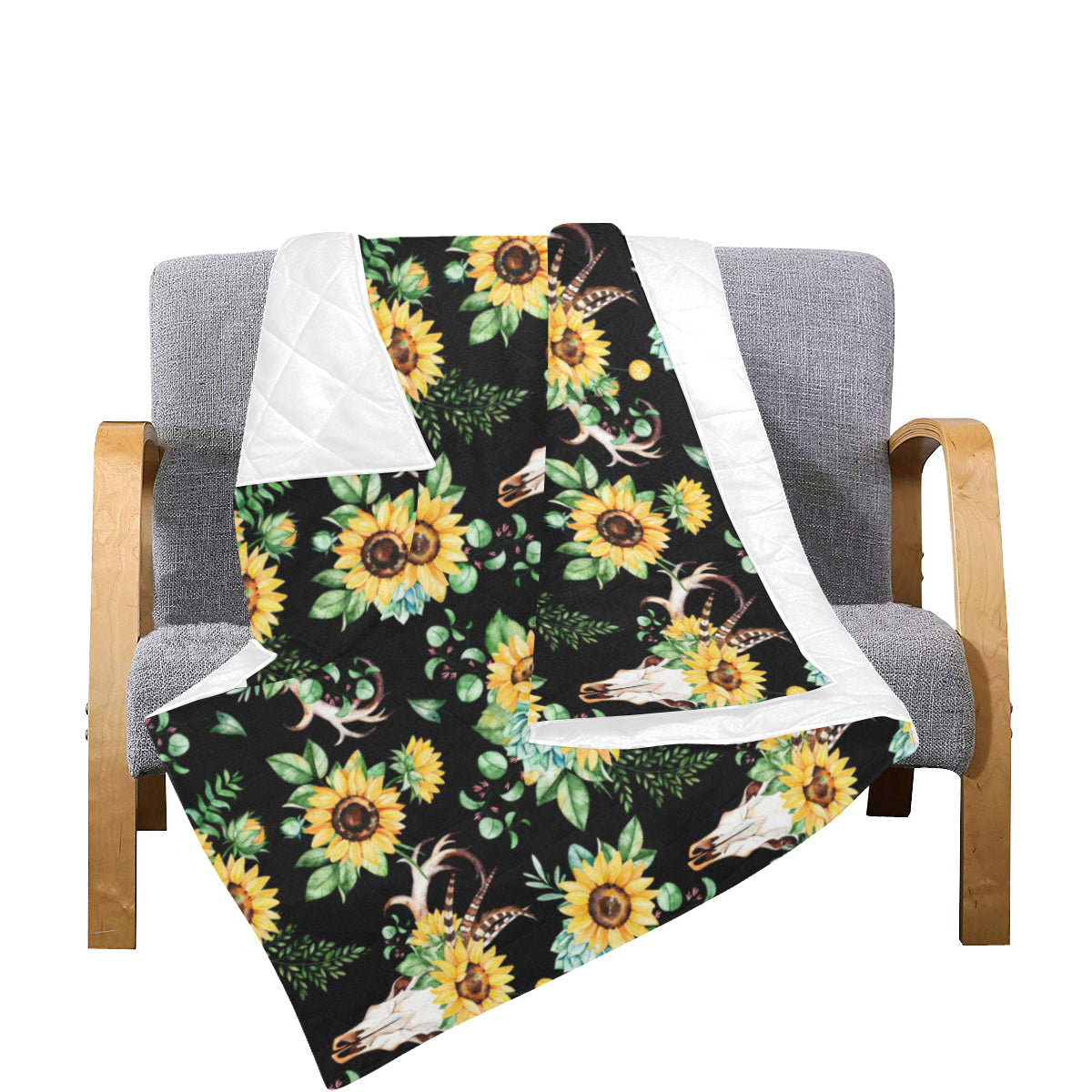 Sunflower Pattern Print Design SF08 Premium Quilt