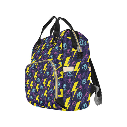 Lightning Thunder Pattern Print Design 01 Diaper Bag Backpack