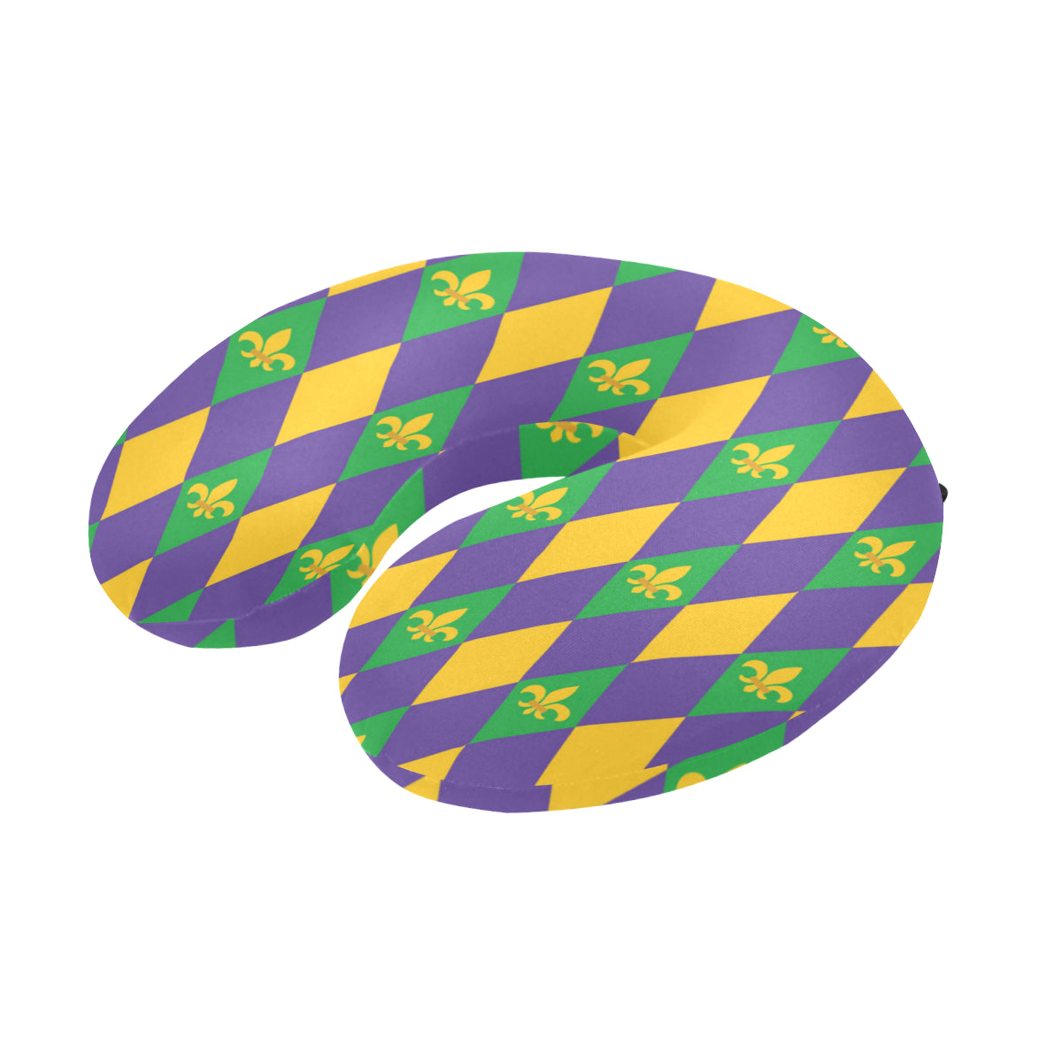 Mardi Gras Pattern Print Design 05 U-Shaped Travel Neck Pillow