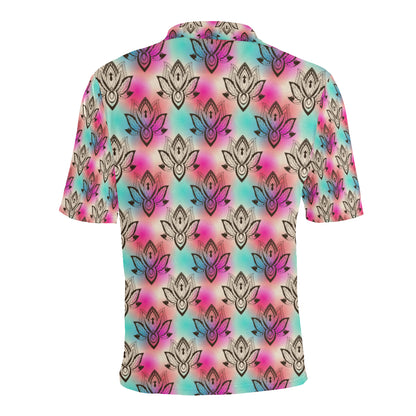 lotus Boho Pattern Print Design LO02 Men Polo Shirt