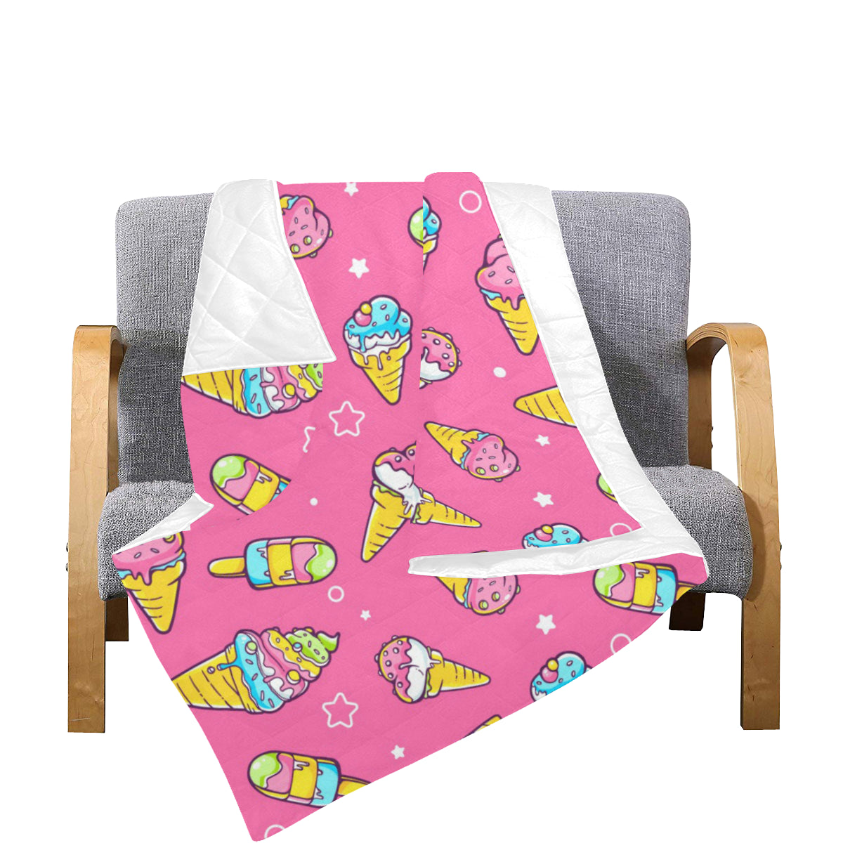 Ice Cream Pattern Print Design IC04 Premium Quilt