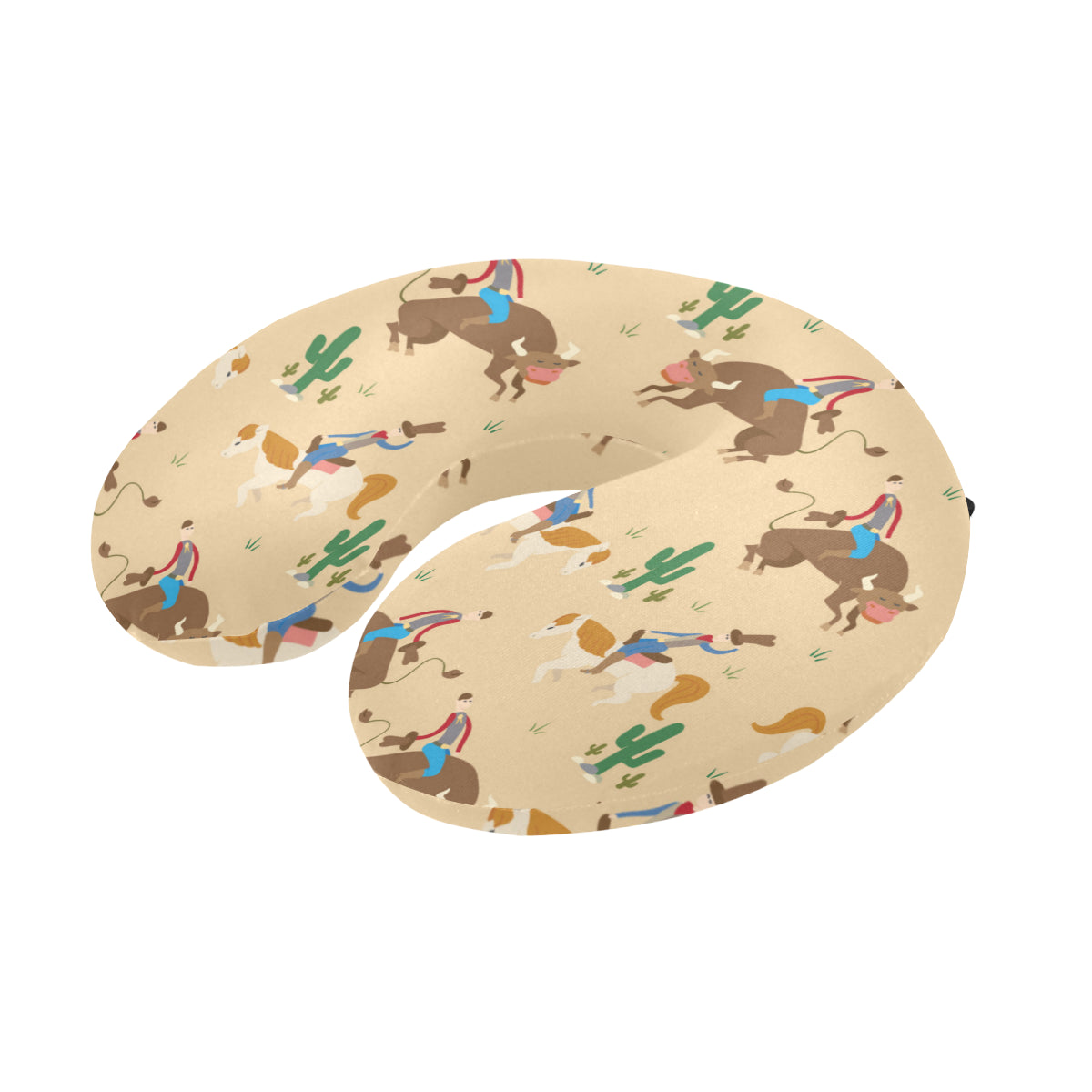 Rodeo Pattern Print Design A02 U-Shaped Travel Neck Pillow