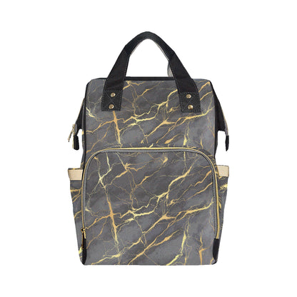 Marble Pattern Print Design 02 Diaper Bag Backpack