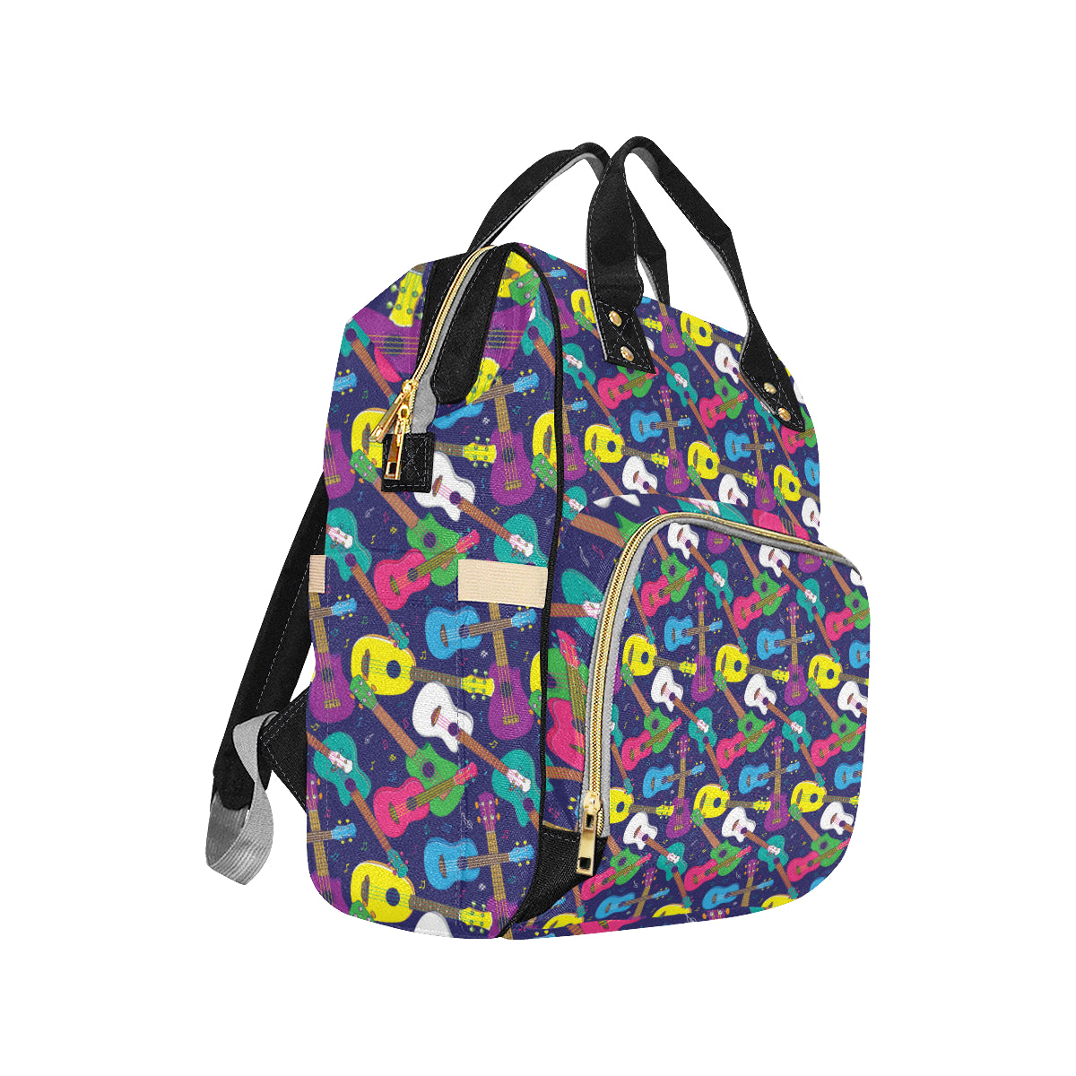 Ukulele Pattern Print Design 02 Diaper Bag Backpack