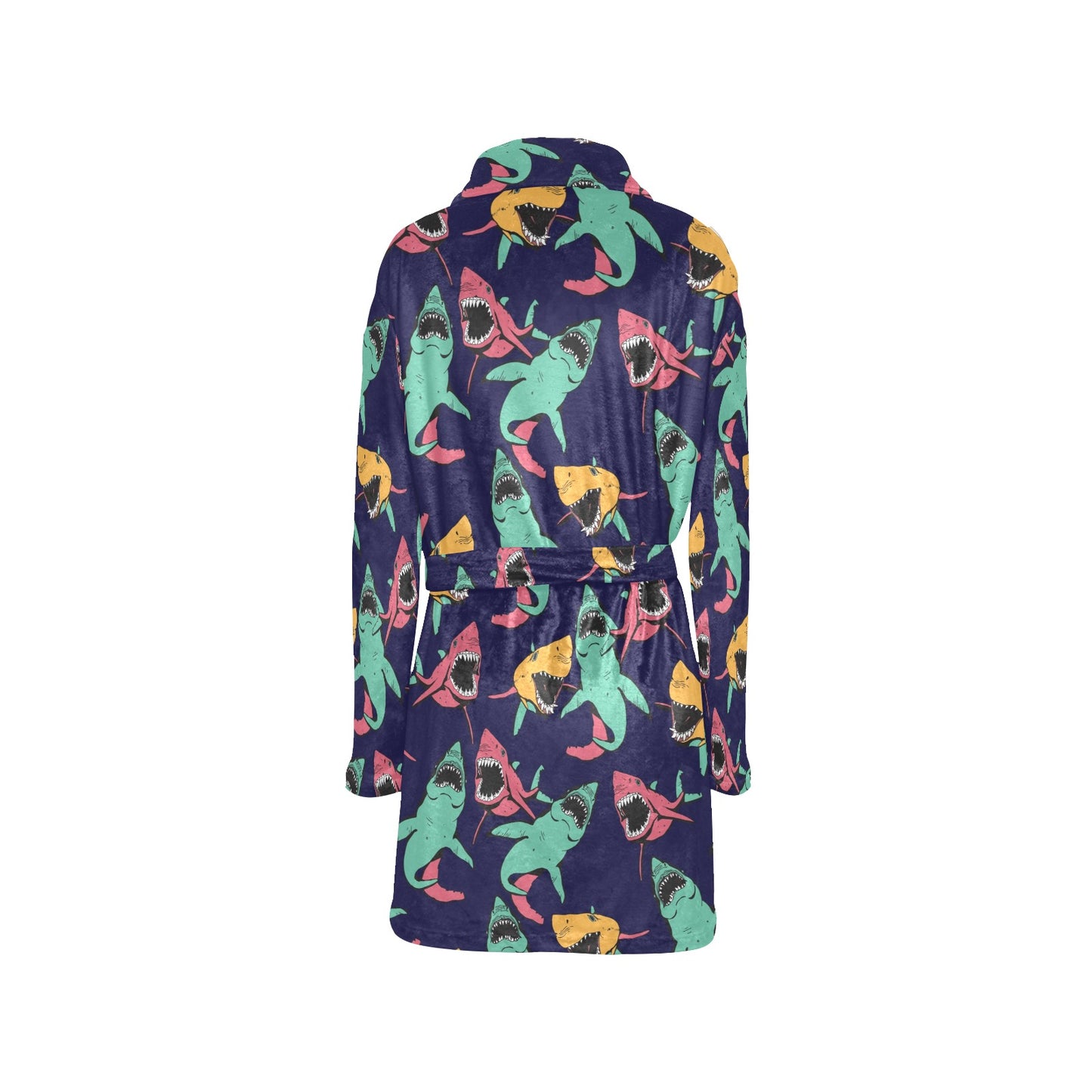 Shark Bite Pattern Women's Fleece Robe