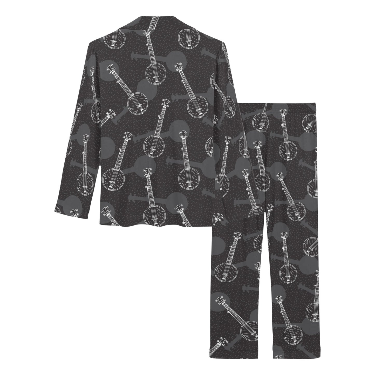 Banjo Pattern Print Design 03 Women's Long Pajama Set