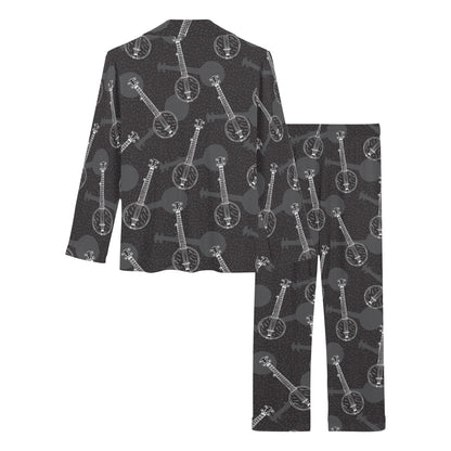 Banjo Pattern Print Design 03 Women's Long Pajama Set