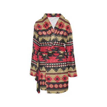 Navajo Pattern Print Design A04 Women's Fleece Robe
