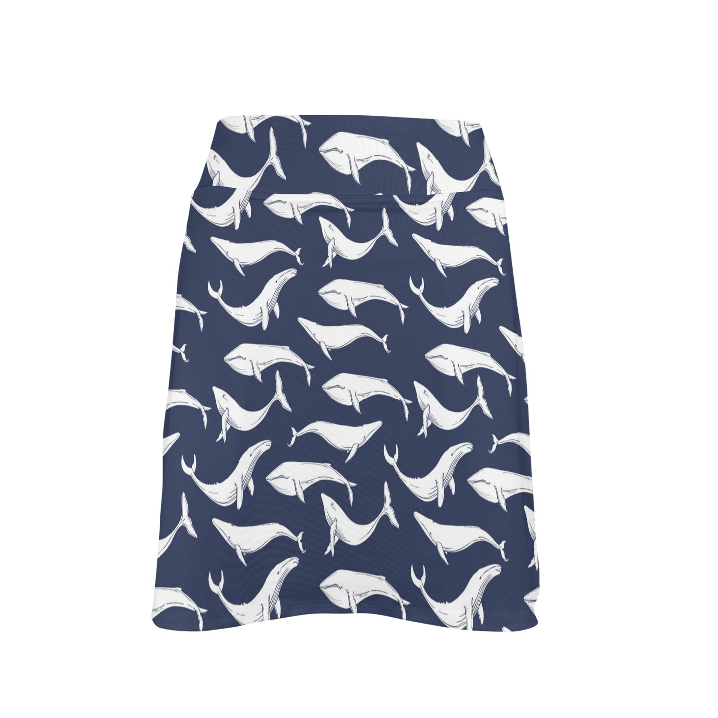 Whale Print Design LKS308 17" Golf & Pickleball Skort with Pockets