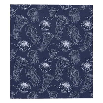 Jellyfish Pattern Print Design 05 Premium Quilt
