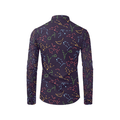 Zodiac Print Design LKS301 Men's Long Sleeve Dress Shirt