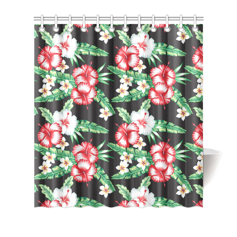 Hawaiian flower tropical leaves Shower Curtain