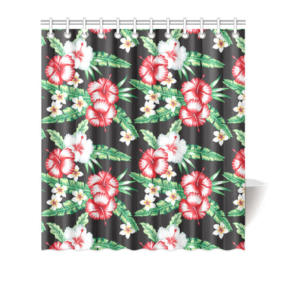 Hawaiian flower tropical leaves Shower Curtain