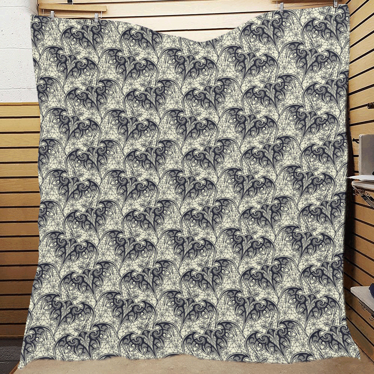 Bat Tribal Pattern Print Design 06 Premium Quilt