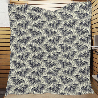 Bat Tribal Pattern Print Design 06 Premium Quilt