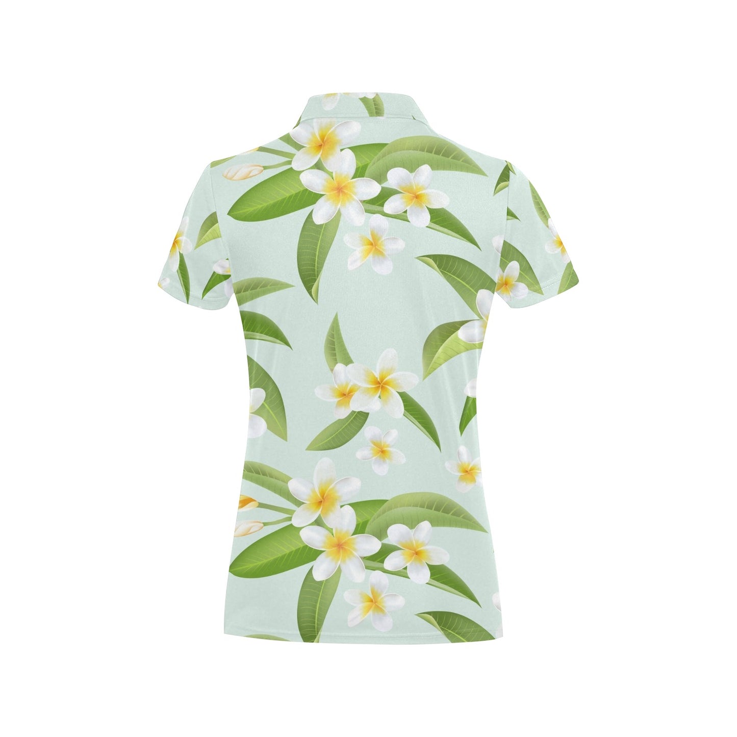 Yellow Plumeria Pattern Print Design PM024 Women's Polo Shirt