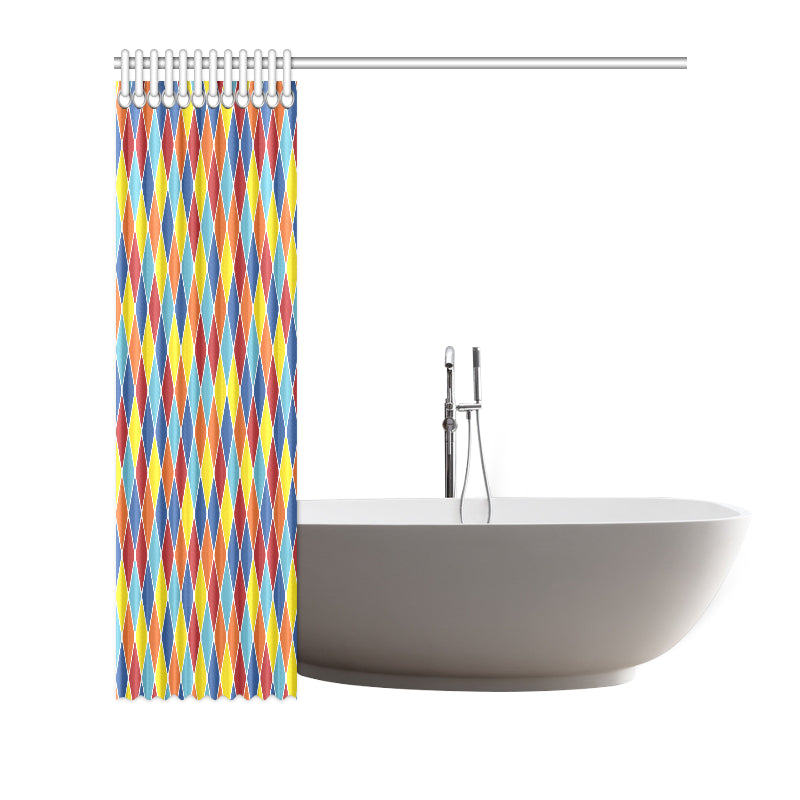 Harlequin Pattern Print Design 01 Shower Curtain