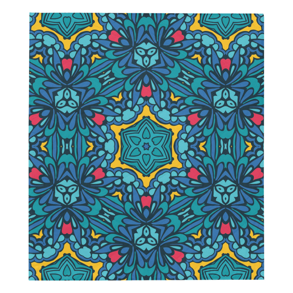 Kaleidoscope Pattern Print Design 04 Premium Quilt