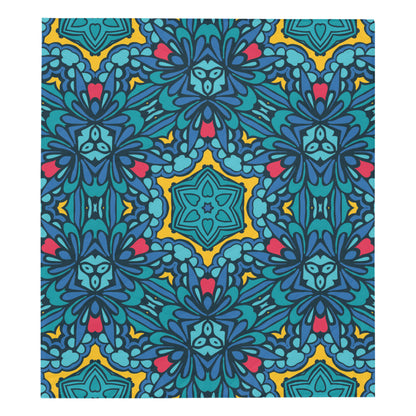 Kaleidoscope Pattern Print Design 04 Premium Quilt