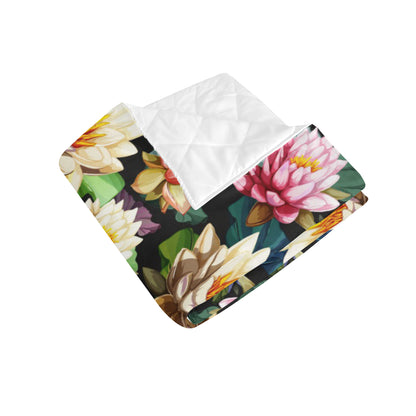 Water Lily Pattern Print Design WL02 Premium Quilt