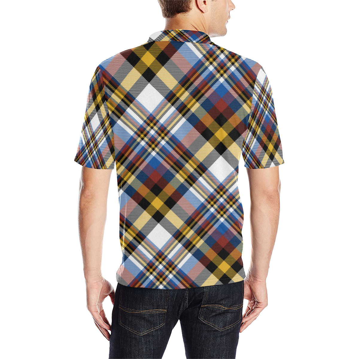 Madras Pattern Print Design 01 Men Polo Shirt