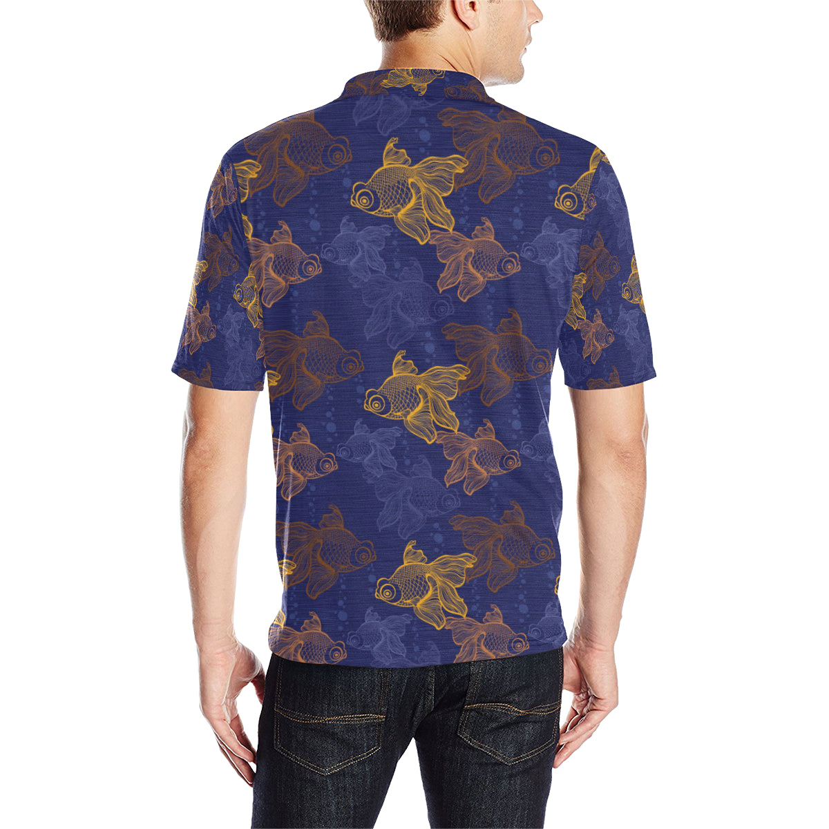 Goldfish Pattern Print Design 01 Men Polo Shirt