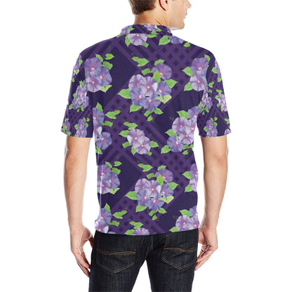 Morning Glory Pattern Print Design MG03 Men Polo Shirt