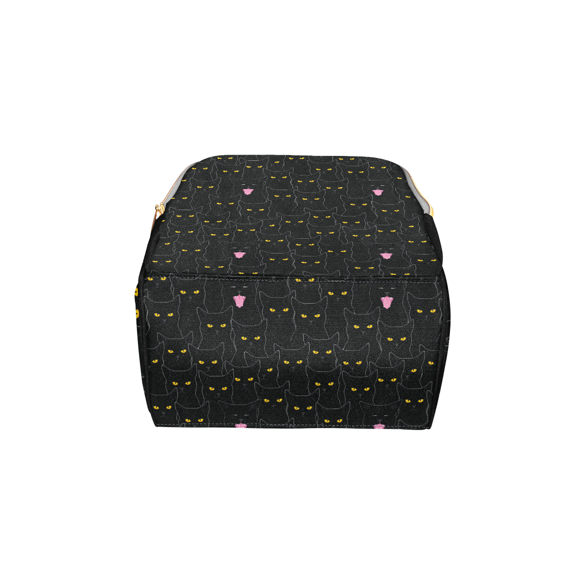 Black Cat Yellow Eyes Print Pattern Diaper Bag Backpack