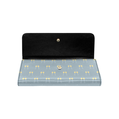 Champagne Pattern Print Design 03 Women's Trifold Wallet