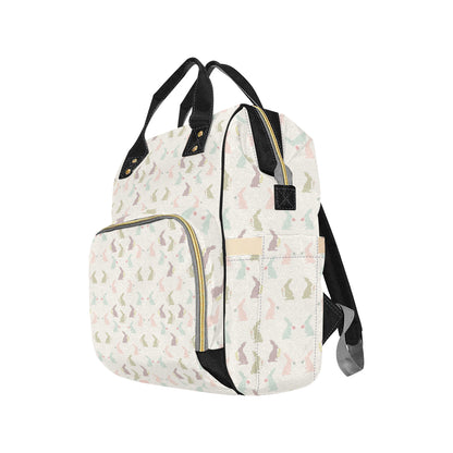 Bunny Pattern Print Design 05 Diaper Bag Backpack