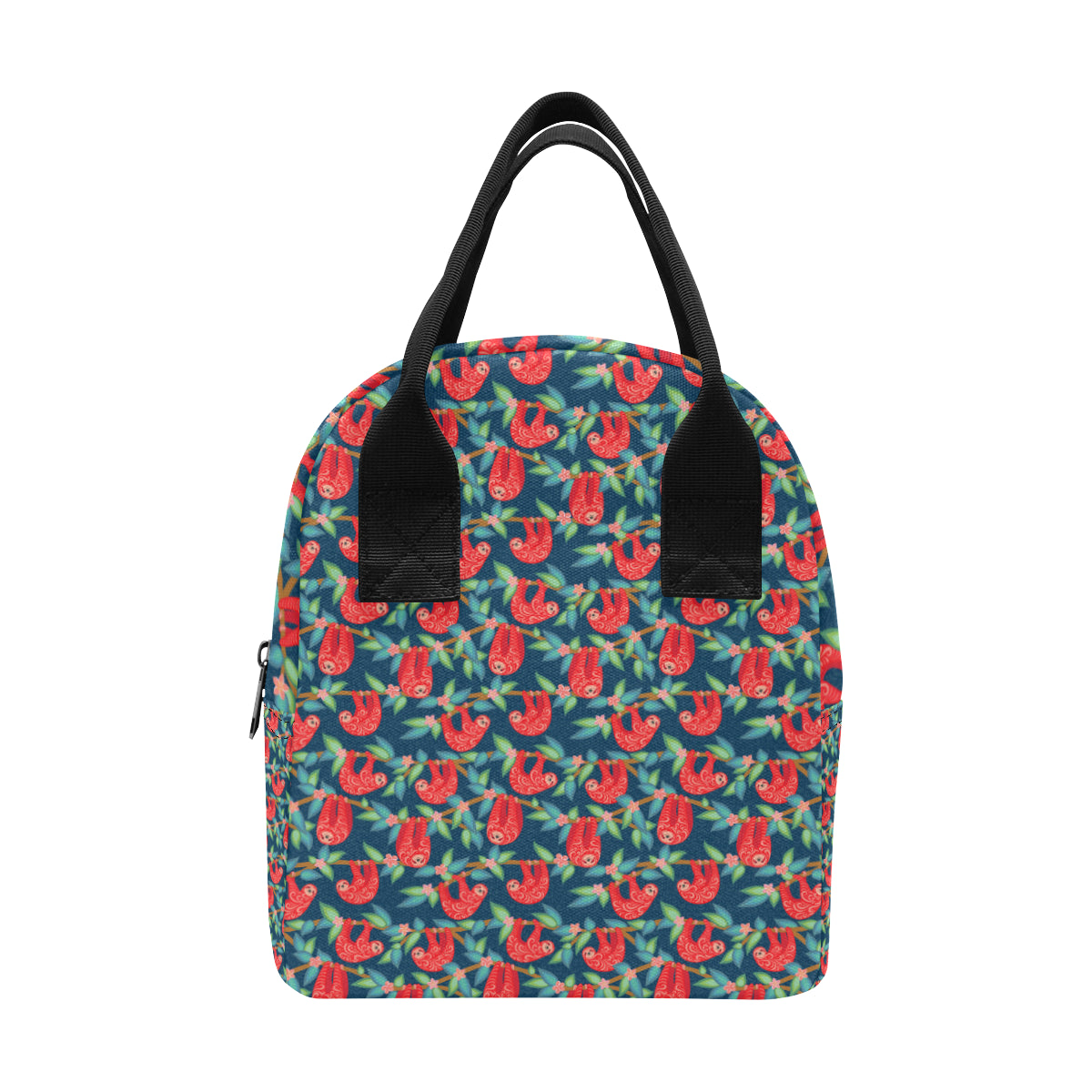 Sloth Red Design Themed Print Insulated Lunch Bag