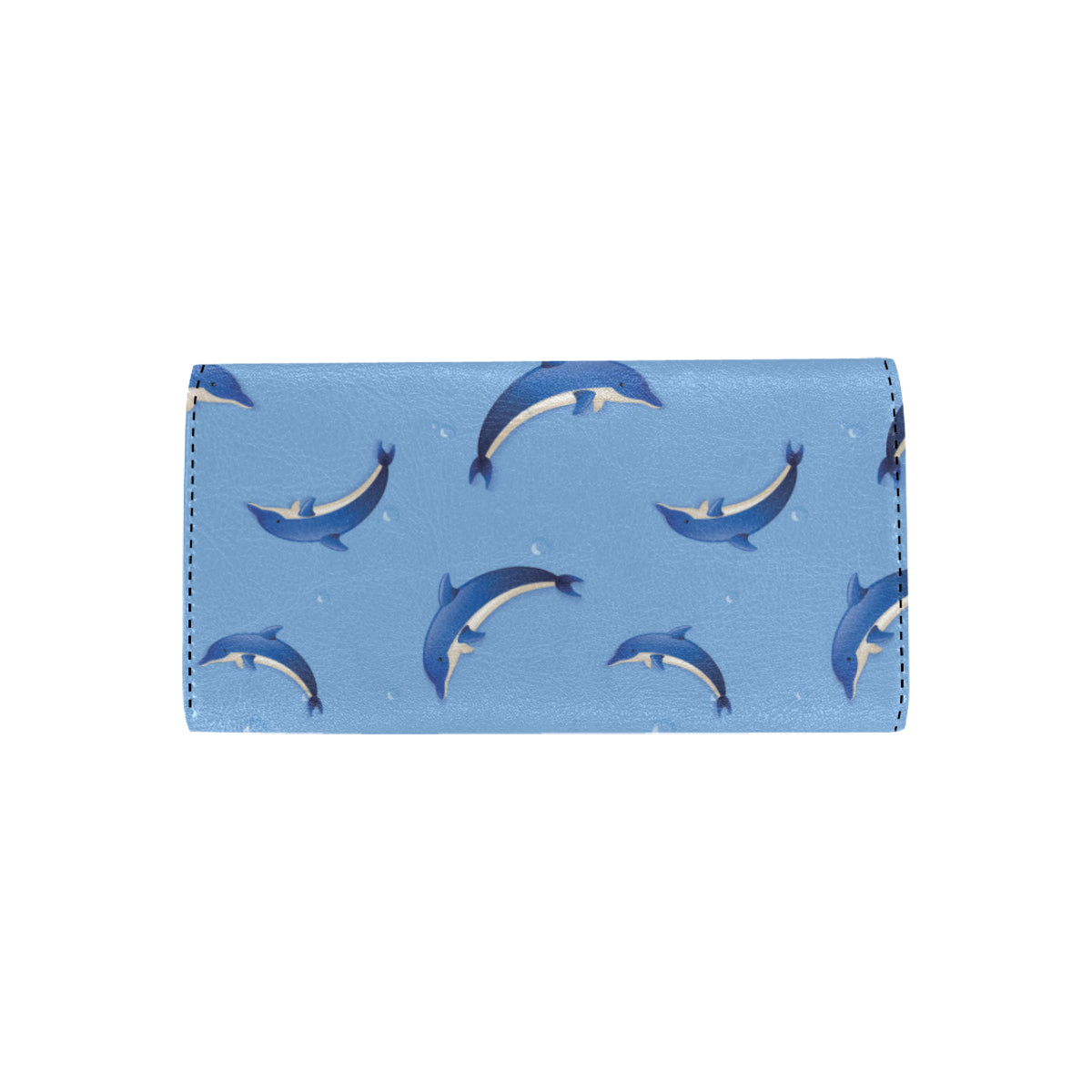 Dolphin Blue Print Women's Trifold Wallet