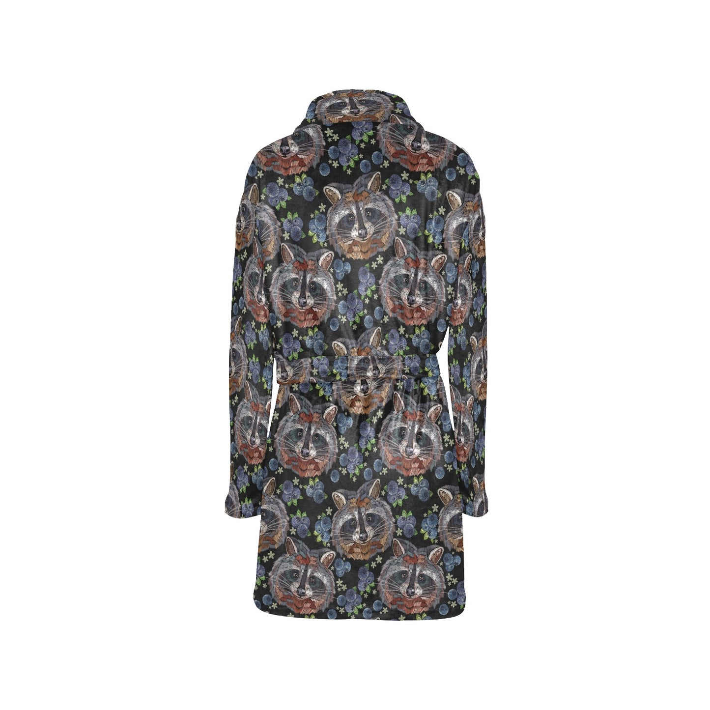 Raccoon Pattern Print Design A03 Women's Fleece Robe