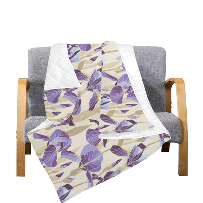 Iris Pattern Print Design IR02 Premium Quilt