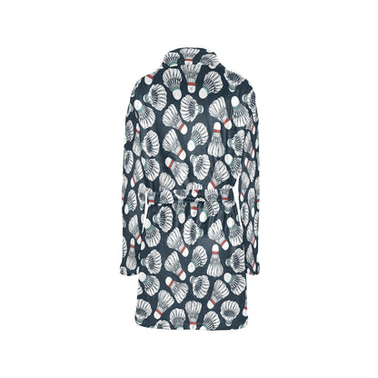 Badminton Ball Pattern Print Design 01 Women's Fleece Robe